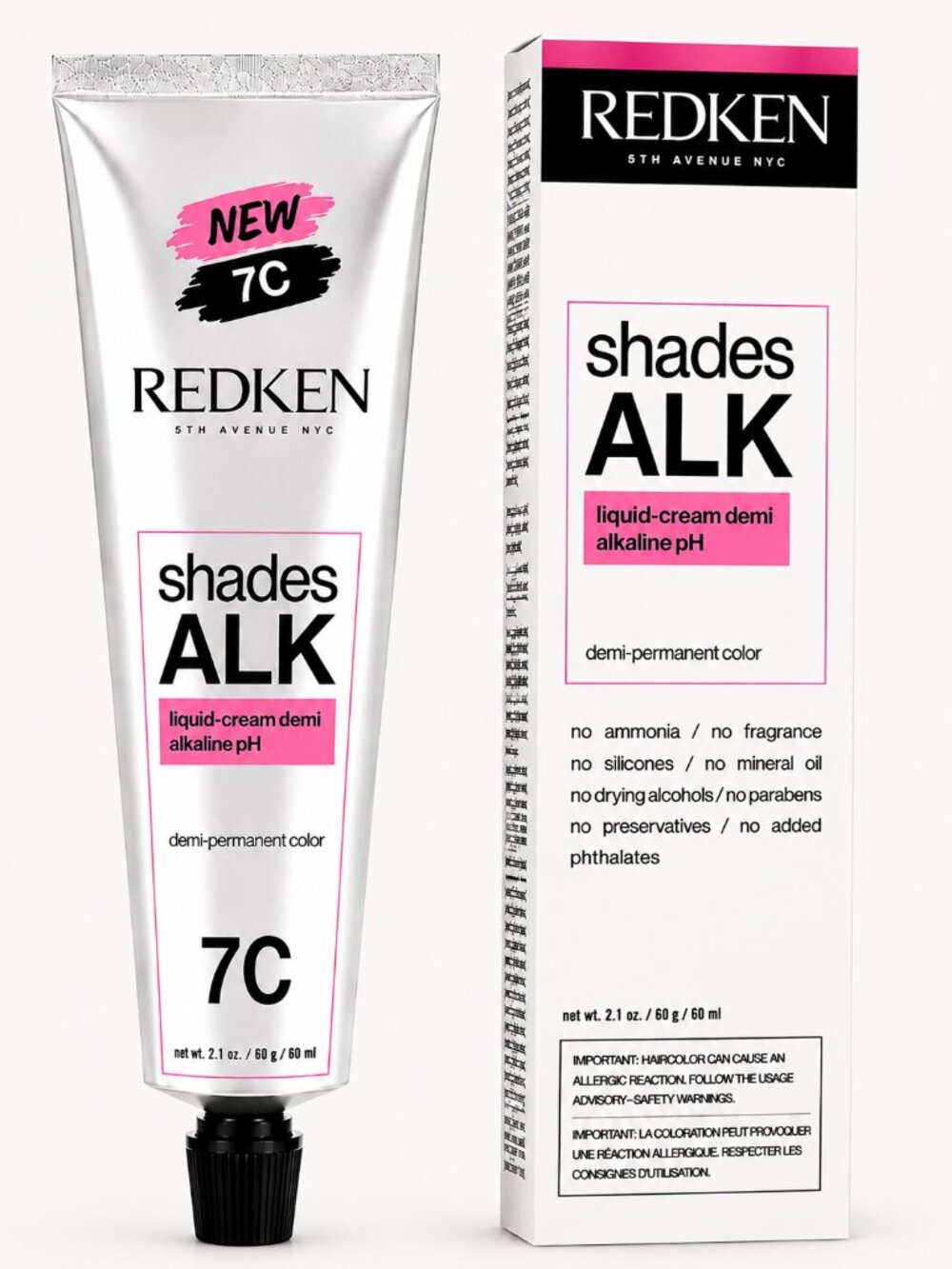 Redken Shades ALK 7C Demi-Permanent Liquid-Cream Hair Color 2.1 oz